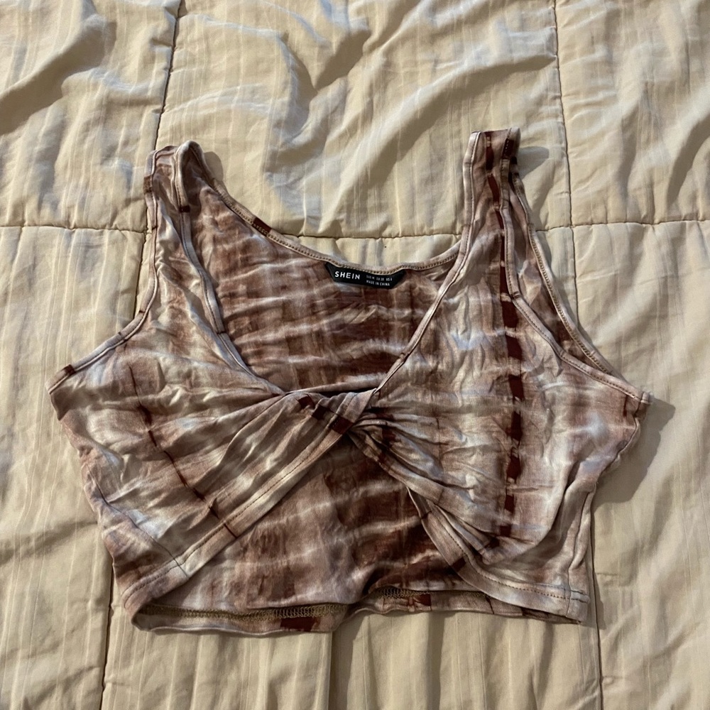 Brown twisty crop top